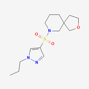 molecular formula C14H23N3O3S B5634103 7-[(1-propyl-1H-pyrazol-4-yl)sulfonyl]-2-oxa-7-azaspiro[4.5]decane 