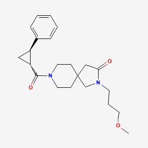 molecular formula C22H30N2O3 B5634125 2-(3-methoxypropyl)-8-{[(1R,2R)-2-phenylcyclopropyl]carbonyl}-2,8-diazaspiro[4.5]decan-3-one 