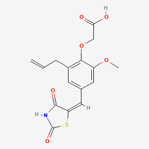 molecular formula C16H15NO6S B5634165 {2-allyl-4-[(2,4-dioxo-1,3-thiazolidin-5-ylidene)methyl]-6-methoxyphenoxy}acetic acid 
