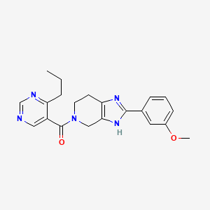 molecular formula C21H23N5O2 B5634171 2-(3-methoxyphenyl)-5-[(4-propylpyrimidin-5-yl)carbonyl]-4,5,6,7-tetrahydro-1H-imidazo[4,5-c]pyridine 