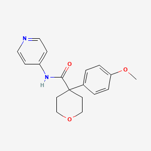 molecular formula C18H20N2O3 B5634215 4-(4-methoxyphenyl)-N-4-pyridinyltetrahydro-2H-pyran-4-carboxamide 