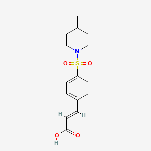 molecular formula C15H19NO4S B5634225 3-{4-[(4-methyl-1-piperidinyl)sulfonyl]phenyl}acrylic acid 