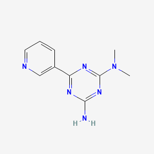 molecular formula C10H12N6 B5634234 N,N-dimethyl-6-(3-pyridinyl)-1,3,5-triazine-2,4-diamine CAS No. 103261-85-4