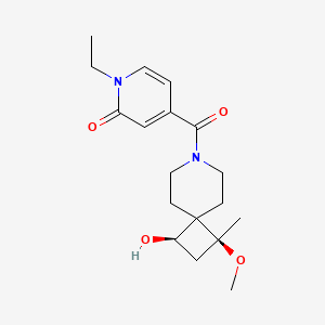 molecular formula C18H26N2O4 B5634281 1-ethyl-4-{[(1S*,3R*)-3-hydroxy-1-methoxy-1-methyl-7-azaspiro[3.5]non-7-yl]carbonyl}-2(1H)-pyridinone 