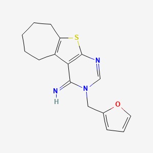 3-(2-furylmethyl)-3,5,6,7,8,9-hexahydro-4H-cyclohepta[4,5]thieno[2,3-d]pyrimidin-4-imine