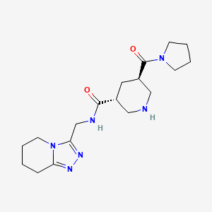 molecular formula C18H28N6O2 B5634299 (3R*,5R*)-5-(pyrrolidin-1-ylcarbonyl)-N-(5,6,7,8-tetrahydro[1,2,4]triazolo[4,3-a]pyridin-3-ylmethyl)piperidine-3-carboxamide 