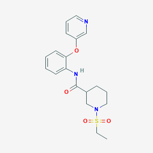 molecular formula C19H23N3O4S B5634308 1-(ethylsulfonyl)-N-[2-(pyridin-3-yloxy)phenyl]piperidine-3-carboxamide 