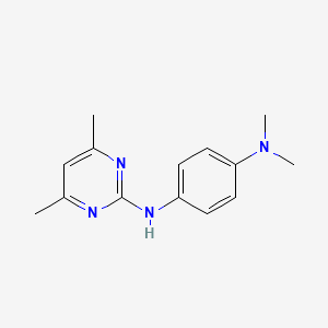 molecular formula C14H18N4 B5634313 N'-(4,6-dimethyl-2-pyrimidinyl)-N,N-dimethyl-1,4-benzenediamine 