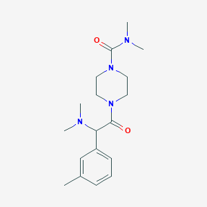 molecular formula C18H28N4O2 B5634328 4-[(dimethylamino)(3-methylphenyl)acetyl]-N,N-dimethyl-1-piperazinecarboxamide 