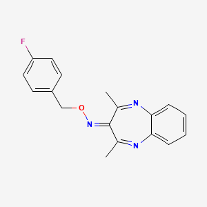 molecular formula C18H16FN3O B5634334 2,4-dimethyl-3H-1,5-benzodiazepin-3-one O-(4-fluorobenzyl)oxime 