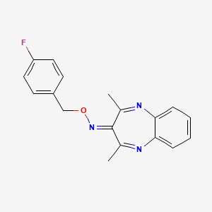 N-[(4-FLUOROPHENYL)METHOXY]-2,4-DIMETHYL-3H-1,5-BENZODIAZEPIN-3-IMINE