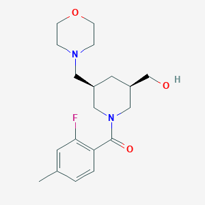 molecular formula C19H27FN2O3 B5634362 [(3R*,5R*)-1-(2-fluoro-4-methylbenzoyl)-5-(4-morpholinylmethyl)-3-piperidinyl]methanol 