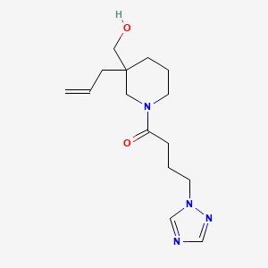 molecular formula C15H24N4O2 B5634383 {3-allyl-1-[4-(1H-1,2,4-triazol-1-yl)butanoyl]-3-piperidinyl}methanol 