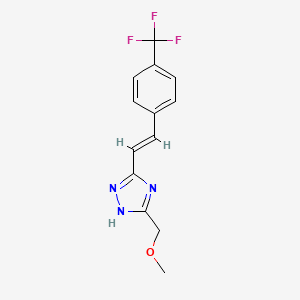 molecular formula C13H12F3N3O B5634390 3-(methoxymethyl)-5-{(E)-2-[4-(trifluoromethyl)phenyl]vinyl}-1H-1,2,4-triazole 