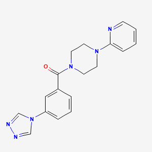 molecular formula C18H18N6O B5634395 1-(2-pyridinyl)-4-[3-(4H-1,2,4-triazol-4-yl)benzoyl]piperazine 