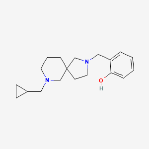 molecular formula C19H28N2O B5634418 2-{[7-(cyclopropylmethyl)-2,7-diazaspiro[4.5]dec-2-yl]methyl}phenol 