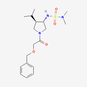 molecular formula C18H29N3O4S B5634479 N'-{(3S*,4R*)-1-[(benzyloxy)acetyl]-4-isopropylpyrrolidin-3-yl}-N,N-dimethylsulfamide 