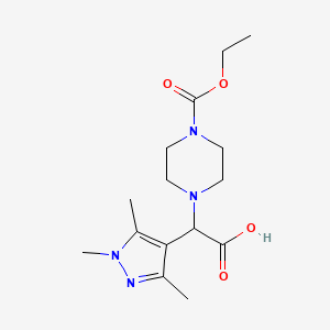 molecular formula C15H24N4O4 B5634485 [4-(ethoxycarbonyl)piperazin-1-yl](1,3,5-trimethyl-1H-pyrazol-4-yl)acetic acid 