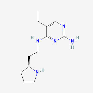molecular formula C12H21N5 B5634487 5-ethyl-N~4~-{2-[(2S)-pyrrolidin-2-yl]ethyl}pyrimidine-2,4-diamine 