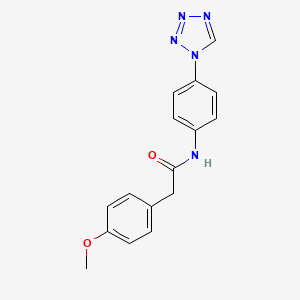 molecular formula C16H15N5O2 B5634497 2-(4-methoxyphenyl)-N-[4-(1H-tetrazol-1-yl)phenyl]acetamide 