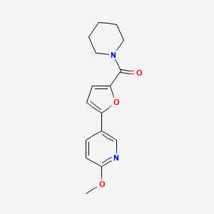 molecular formula C16H18N2O3 B5634500 2-methoxy-5-[5-(piperidin-1-ylcarbonyl)-2-furyl]pyridine 