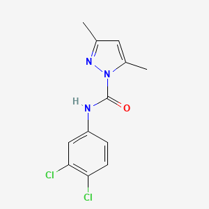 molecular formula C12H11Cl2N3O B5634514 N-(3,4-dichlorophenyl)-3,5-dimethyl-1H-pyrazole-1-carboxamide 