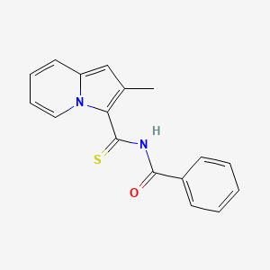 molecular formula C17H14N2OS B5634525 N-[(2-methyl-3-indolizinyl)carbonothioyl]benzamide 