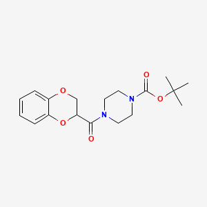 molecular formula C18H24N2O5 B563453 tert-Butyl 4-(2,3-Dihydrobenzo[b][1,4]dioxine-2-carbonyl)piperazine-1-carboxylate CAS No. 1076199-22-8