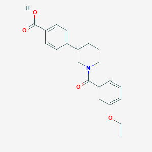 molecular formula C21H23NO4 B5634536 4-[1-(3-ethoxybenzoyl)piperidin-3-yl]benzoic acid 