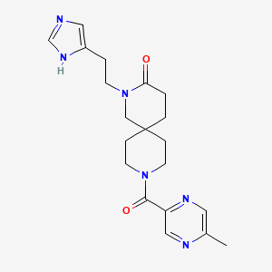 molecular formula C20H26N6O2 B5634541 2-[2-(1H-imidazol-4-yl)ethyl]-9-[(5-methylpyrazin-2-yl)carbonyl]-2,9-diazaspiro[5.5]undecan-3-one 