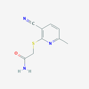 molecular formula C9H9N3OS B5634545 2-[(3-cyano-6-methyl-2-pyridinyl)thio]acetamide 
