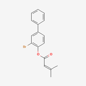 molecular formula C17H15BrO2 B5634555 3-bromo-4-biphenylyl 3-methyl-2-butenoate 