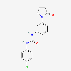 molecular formula C17H16ClN3O2 B5634558 N-(4-chlorophenyl)-N'-[3-(2-oxo-1-pyrrolidinyl)phenyl]urea 