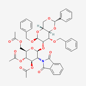 molecular formula C47H47NO15 B563456 2-O-(2-Deoxy-2-N-phthalimido-3,4,6-tri-O-acetyl-|A-D-glucopyranosyl)-3-O-benzyl-4,6-O-benzylidene-|A-D-mannose CAS No. 865488-82-0