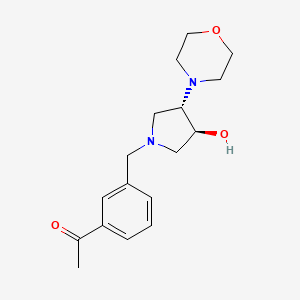 molecular formula C17H24N2O3 B5634564 1-(3-{[(3S*,4S*)-3-hydroxy-4-(4-morpholinyl)-1-pyrrolidinyl]methyl}phenyl)ethanone 