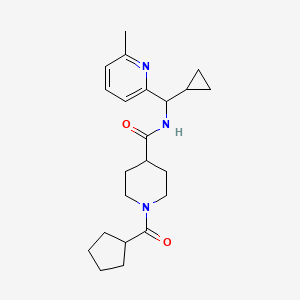 molecular formula C22H31N3O2 B5634571 1-(cyclopentylcarbonyl)-N-[cyclopropyl(6-methyl-2-pyridinyl)methyl]-4-piperidinecarboxamide 