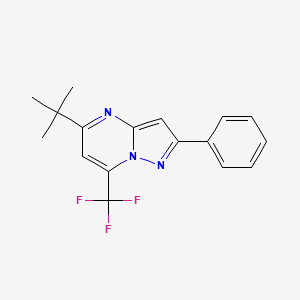 molecular formula C17H16F3N3 B5634572 5-tert-butyl-2-phenyl-7-(trifluoromethyl)pyrazolo[1,5-a]pyrimidine 