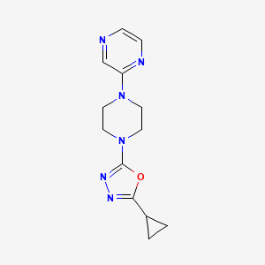 molecular formula C13H16N6O B5634575 2-[4-(5-cyclopropyl-1,3,4-oxadiazol-2-yl)piperazin-1-yl]pyrazine 