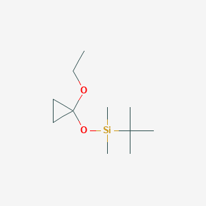 molecular formula C11H24O2Si B056346 1-Ethoxy-1-(tert-butyldimethylsiloxy)cyclopropane CAS No. 117726-73-5