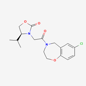 molecular formula C17H21ClN2O4 B5634620 (4S)-3-[2-(7-chloro-2,3-dihydro-1,4-benzoxazepin-4(5H)-yl)-2-oxoethyl]-4-isopropyl-1,3-oxazolidin-2-one 