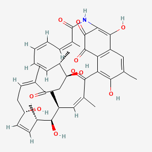 molecular formula C40H47NO10 B563465 (7Z,9S,10S,11S,12Z,14S,16Z,20S,21S,22Z,24Z,26Z)-4,10,14,20,34-pentahydroxy-3,7,9,11,17,21,27-heptamethyl-29-azatricyclo[28.3.1.05,33]tetratriaconta-1(33),2,4,7,12,16,22,24,26,30(34)-decaene-6,18,28,31,32-pentone CAS No. 105225-04-5