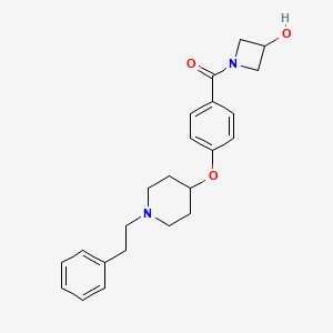 molecular formula C23H28N2O3 B5634651 1-(4-{[1-(2-phenylethyl)piperidin-4-yl]oxy}benzoyl)azetidin-3-ol 