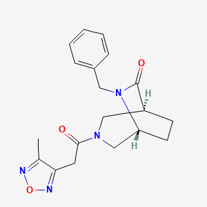 molecular formula C19H22N4O3 B5634659 (1S*,5R*)-6-benzyl-3-[(4-methyl-1,2,5-oxadiazol-3-yl)acetyl]-3,6-diazabicyclo[3.2.2]nonan-7-one 