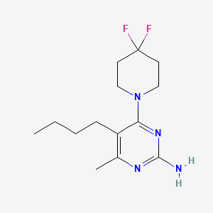 5-butyl-4-(4,4-difluoropiperidin-1-yl)-6-methylpyrimidin-2-amine