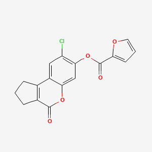 8-chloro-4-oxo-1,2,3,4-tetrahydrocyclopenta[c]chromen-7-yl 2-furoate