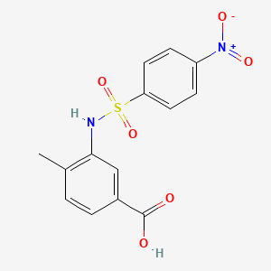 molecular formula C14H12N2O6S B5634681 4-methyl-3-{[(4-nitrophenyl)sulfonyl]amino}benzoic acid 