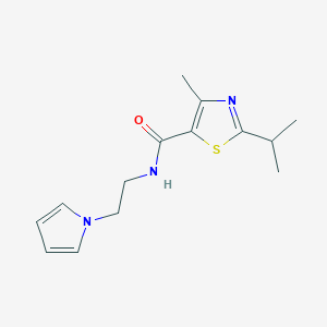 molecular formula C14H19N3OS B5634691 2-isopropyl-4-methyl-N-[2-(1H-pyrrol-1-yl)ethyl]-1,3-thiazole-5-carboxamide 
