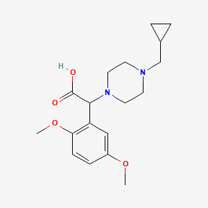 molecular formula C18H26N2O4 B5634708 [4-(cyclopropylmethyl)piperazin-1-yl](2,5-dimethoxyphenyl)acetic acid 