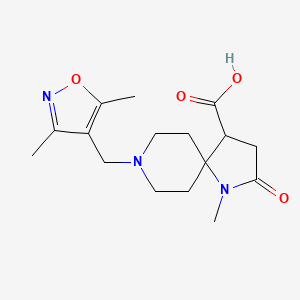 molecular formula C16H23N3O4 B5634720 8-[(3,5-dimethylisoxazol-4-yl)methyl]-1-methyl-2-oxo-1,8-diazaspiro[4.5]decane-4-carboxylic acid 