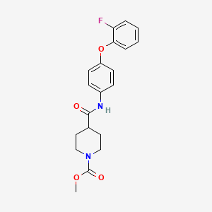 molecular formula C20H21FN2O4 B5634729 methyl 4-({[4-(2-fluorophenoxy)phenyl]amino}carbonyl)piperidine-1-carboxylate 
